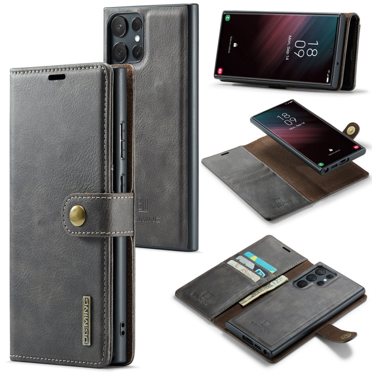Custodia in pelle magnetica staccabile DG.MING Crazy Horse Texture, For Samsung Galaxy S23 Ultra 5G