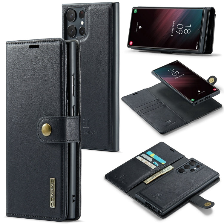 Custodia in pelle magnetica staccabile DG.MING Crazy Horse Texture, For Samsung Galaxy S23 Ultra 5G