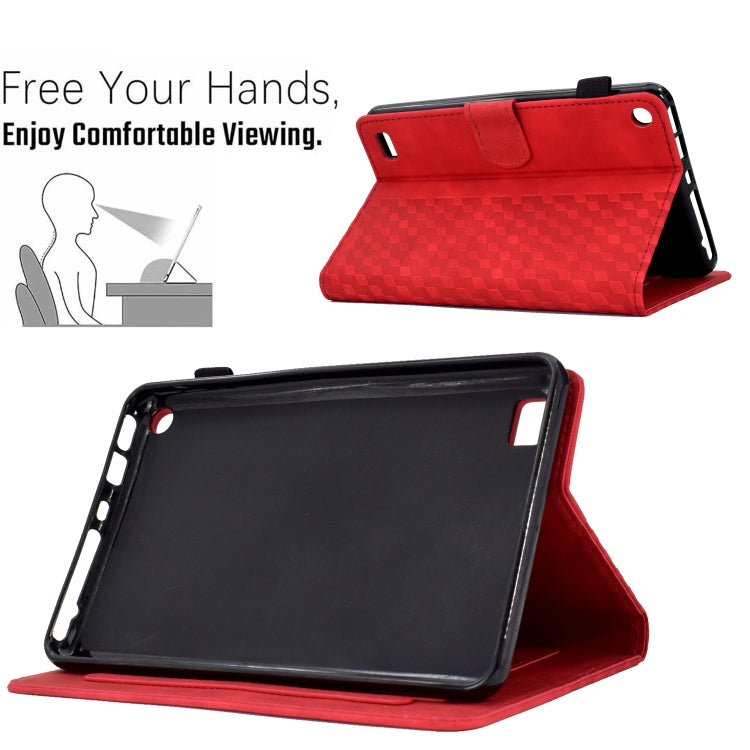 Custodia per tablet in pelle goffrata rombo, For Amazon Kindle Fire 7 2019 / 2017 / 2015, For Amazon Kindle Fire HD8 2020, For Amazon Kindle Fire HD8 2018 / 2017 / 2016, For Amazon Kindle Fire HD10 Plus 2021