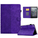 Custodia per tablet in pelle goffrata rombo, For Amazon Kindle Fire 7 2019 / 2017 / 2015, For Amazon Kindle Fire HD8 2020, For Amazon Kindle Fire HD8 2018 / 2017 / 2016, For Amazon Kindle Fire HD10 Plus 2021