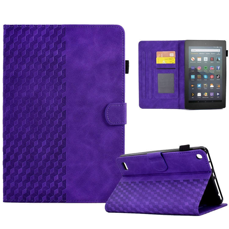 Custodia per tablet in pelle goffrata rombo, For Amazon Kindle Fire 7 2019 / 2017 / 2015, For Amazon Kindle Fire HD8 2020, For Amazon Kindle Fire HD8 2018 / 2017 / 2016, For Amazon Kindle Fire HD10 Plus 2021