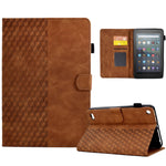 Custodia per tablet in pelle goffrata rombo, For Amazon Kindle Fire 7 2019 / 2017 / 2015, For Amazon Kindle Fire HD8 2020, For Amazon Kindle Fire HD8 2018 / 2017 / 2016, For Amazon Kindle Fire HD10 Plus 2021