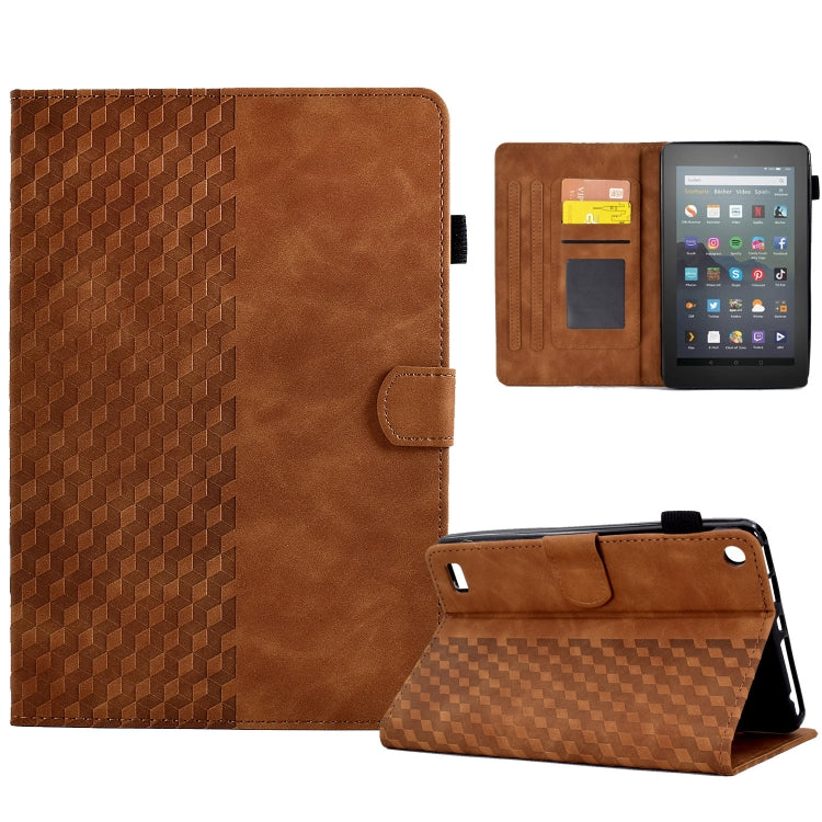 Custodia per tablet in pelle goffrata rombo, For Amazon Kindle Fire 7 2019 / 2017 / 2015, For Amazon Kindle Fire HD8 2020, For Amazon Kindle Fire HD8 2018 / 2017 / 2016, For Amazon Kindle Fire HD10 Plus 2021