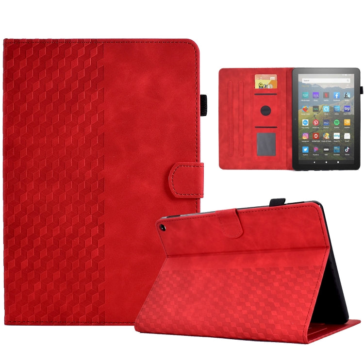 Custodia per tablet in pelle goffrata rombo, For Amazon Kindle Fire 7 2019 / 2017 / 2015, For Amazon Kindle Fire HD8 2020, For Amazon Kindle Fire HD8 2018 / 2017 / 2016, For Amazon Kindle Fire HD10 Plus 2021