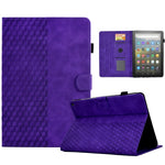 Custodia per tablet in pelle goffrata rombo, For Amazon Kindle Fire 7 2019 / 2017 / 2015, For Amazon Kindle Fire HD8 2020, For Amazon Kindle Fire HD8 2018 / 2017 / 2016, For Amazon Kindle Fire HD10 Plus 2021