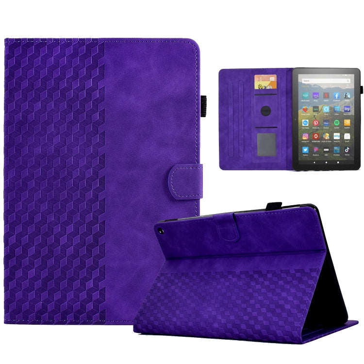 Custodia per tablet in pelle goffrata rombo, For Amazon Kindle Fire 7 2019 / 2017 / 2015, For Amazon Kindle Fire HD8 2020, For Amazon Kindle Fire HD8 2018 / 2017 / 2016, For Amazon Kindle Fire HD10 Plus 2021