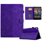 Custodia per tablet in pelle goffrata rombo, For Amazon Kindle Fire 7 2019 / 2017 / 2015, For Amazon Kindle Fire HD8 2020, For Amazon Kindle Fire HD8 2018 / 2017 / 2016, For Amazon Kindle Fire HD10 Plus 2021