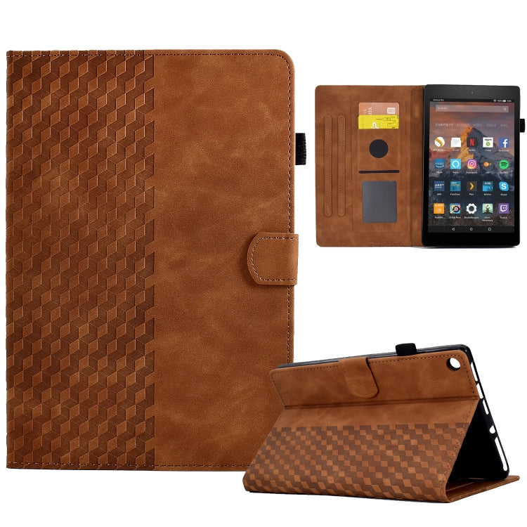 Custodia per tablet in pelle goffrata rombo, For Amazon Kindle Fire 7 2019 / 2017 / 2015, For Amazon Kindle Fire HD8 2020, For Amazon Kindle Fire HD8 2018 / 2017 / 2016, For Amazon Kindle Fire HD10 Plus 2021