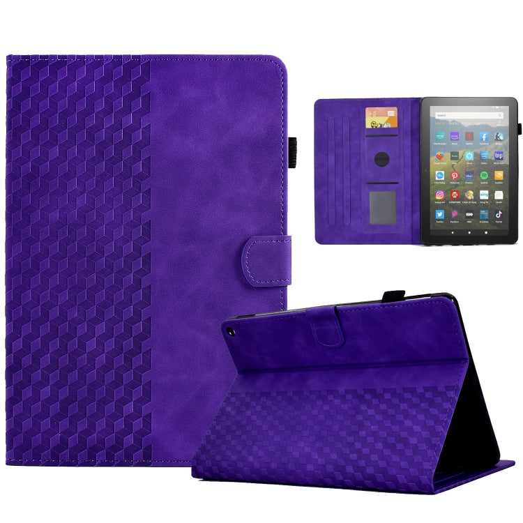 Custodia per tablet in pelle goffrata rombo, For Amazon Kindle Fire 7 2019 / 2017 / 2015, For Amazon Kindle Fire HD8 2020, For Amazon Kindle Fire HD8 2018 / 2017 / 2016, For Amazon Kindle Fire HD10 Plus 2021