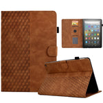 Custodia per tablet in pelle goffrata rombo, For Amazon Kindle Fire 7 2019 / 2017 / 2015, For Amazon Kindle Fire HD8 2020, For Amazon Kindle Fire HD8 2018 / 2017 / 2016, For Amazon Kindle Fire HD10 Plus 2021