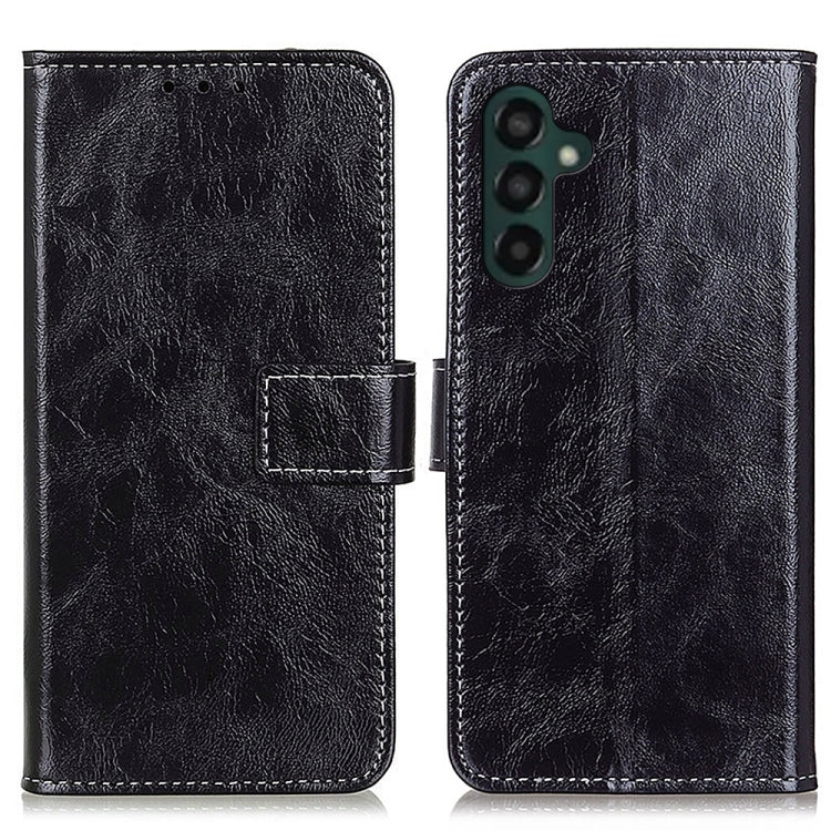 Custodia per cellulare in pelle a vibrazione orizzontale con struttura retrò Crazy Horse, For Samsung Galaxy A24 4G