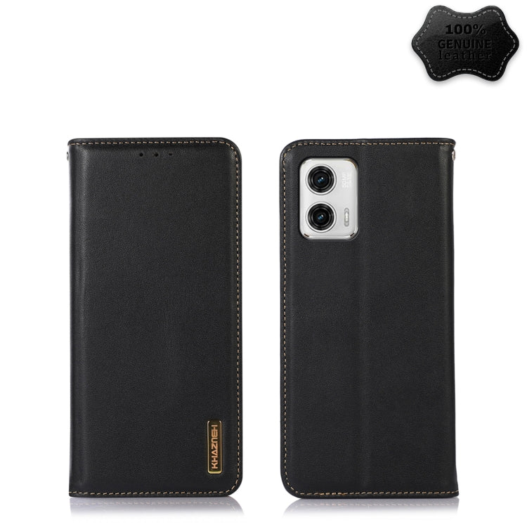 KHAZNEH Custodia per telefono in pelle di vacchetta con strato superiore nappa, For Motorola Moto G73 5G, For OPPO Reno8 T 4G