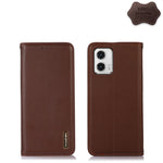 KHAZNEH Custodia per telefono in pelle di vacchetta con strato superiore nappa, For Motorola Moto G73 5G, For OPPO Reno8 T 4G
