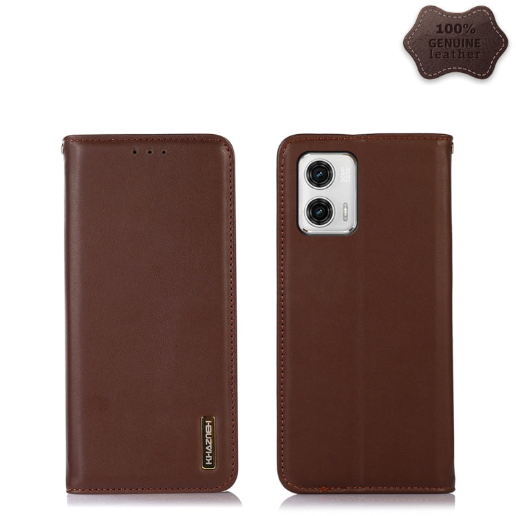 KHAZNEH Custodia per telefono in pelle di vacchetta con strato superiore nappa, For Motorola Moto G73 5G, For OPPO Reno8 T 4G