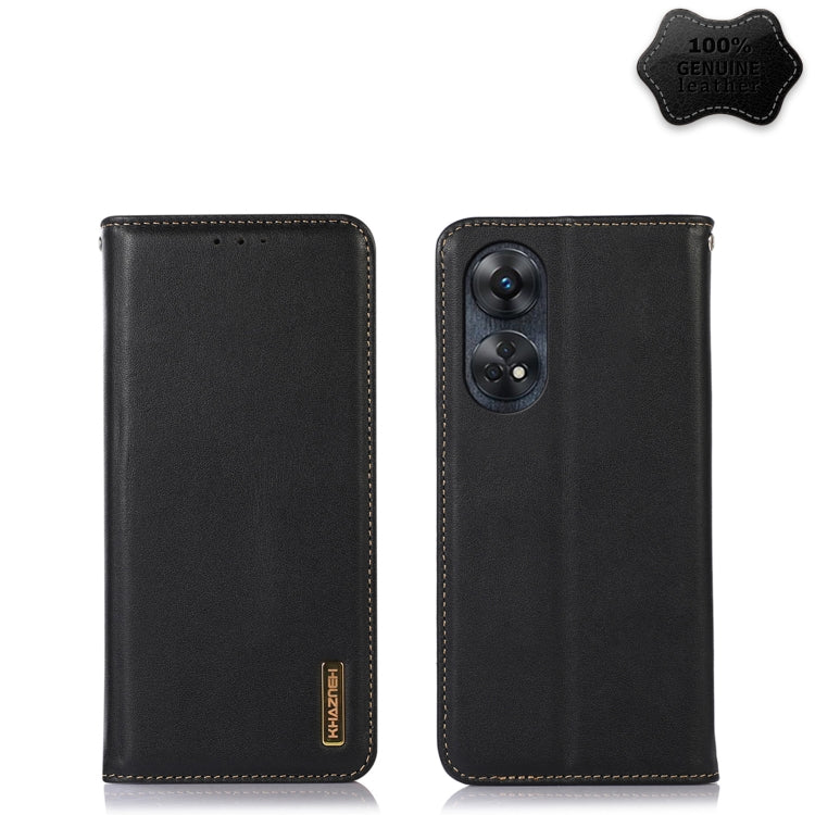 KHAZNEH Custodia per telefono in pelle di vacchetta con strato superiore nappa, For Motorola Moto G73 5G, For OPPO Reno8 T 4G