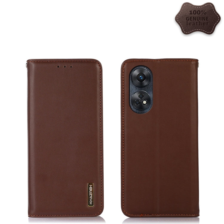 KHAZNEH Custodia per telefono in pelle di vacchetta con strato superiore nappa, For Motorola Moto G73 5G, For OPPO Reno8 T 4G