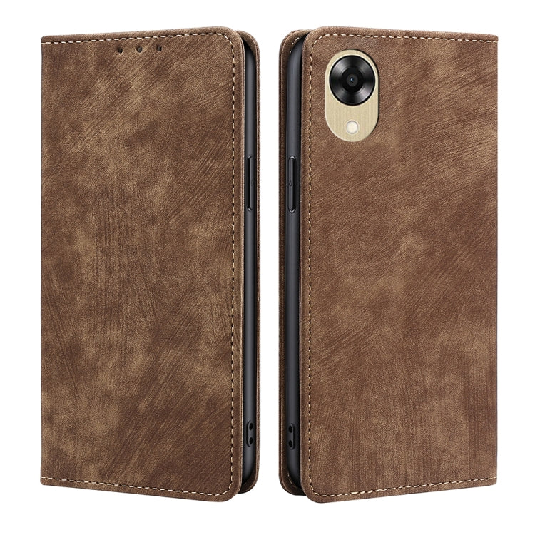 Custodia per telefono in pelle magnetica con spazzola antifurto RFID, For Motorola Moto E13 4G, For OPPO A17k, For OPPO Reno8 T 4G, For Xiaomi Poco X5 Pro / Redmi Note 12 Pro Speed