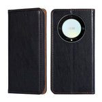 Custodia per telefono in pelle magnetica tinta unita a olio lucido, For Honor X9a 5G