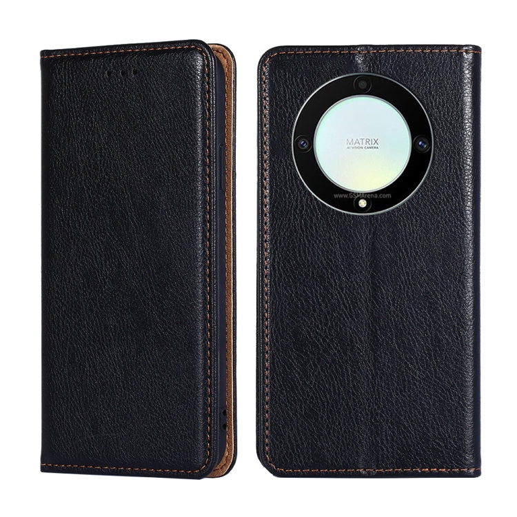 Custodia per telefono in pelle magnetica tinta unita a olio lucido, For Honor X9a 5G