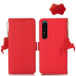 Custodia per telefono RFID in vera pelle TJ magnetica laterale, For Sony Xperia 1 IV, For Sony Xperia 10 IV