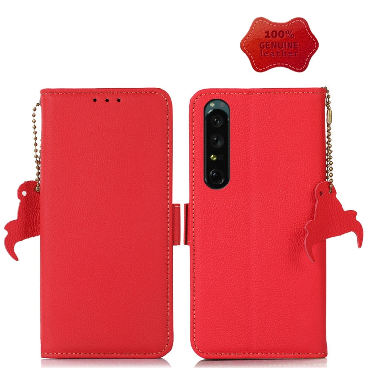 Custodia per telefono RFID in vera pelle TJ magnetica laterale, For Sony Xperia 1 IV, For Sony Xperia 10 IV