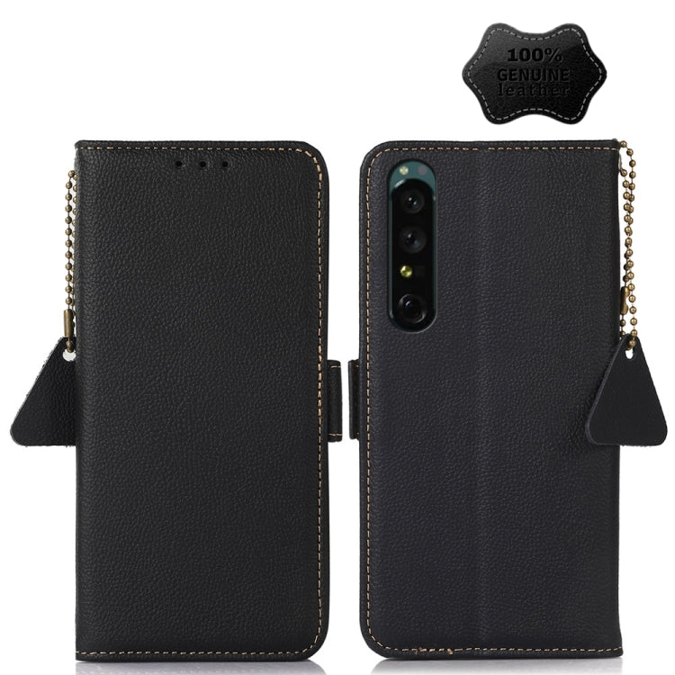 Custodia per telefono RFID in vera pelle TJ magnetica laterale, For Sony Xperia 1 IV, For Sony Xperia 10 IV