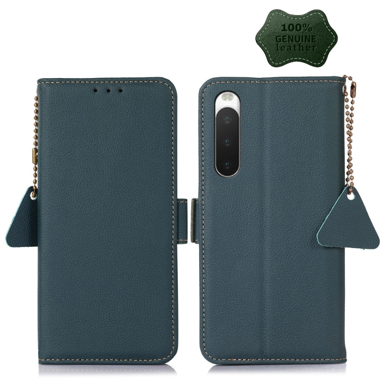 Custodia per telefono RFID in vera pelle TJ magnetica laterale, For Sony Xperia 1 IV, For Sony Xperia 10 IV
