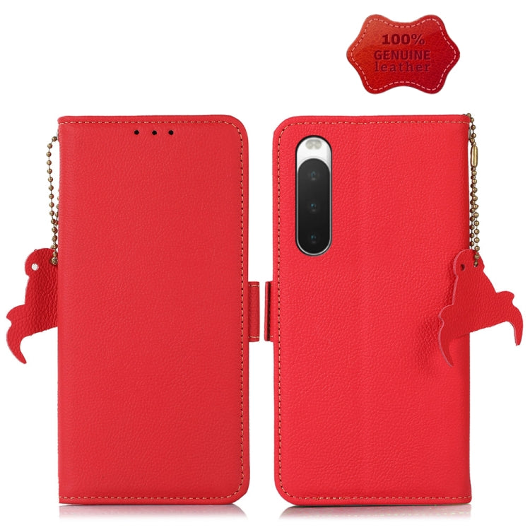 Custodia per telefono RFID in vera pelle TJ magnetica laterale, For Sony Xperia 1 IV, For Sony Xperia 10 IV
