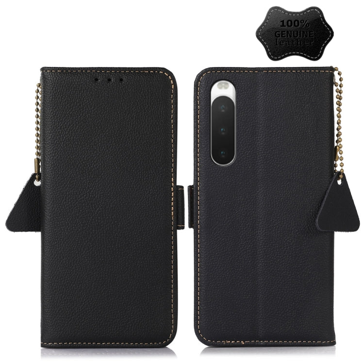 Custodia per telefono RFID in vera pelle TJ magnetica laterale, For Sony Xperia 1 IV, For Sony Xperia 10 IV