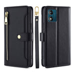 Custodia per telefono in pelle con portafoglio con cerniera a tracolla, For Motorola Moto E13 4G, For OPPO A17k, For OPPO Reno8 T 4G, For Xiaomi Poco X5 Pro / Redmi Note 12 Pro Speed