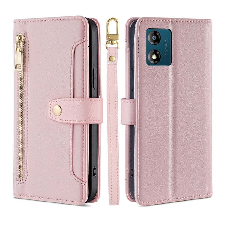 Custodia per telefono in pelle con portafoglio con cerniera a tracolla, For Motorola Moto E13 4G, For OPPO A17k, For OPPO Reno8 T 4G, For Xiaomi Poco X5 Pro / Redmi Note 12 Pro Speed