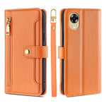 Custodia per telefono in pelle con portafoglio con cerniera a tracolla, For Motorola Moto E13 4G, For OPPO A17k, For OPPO Reno8 T 4G, For Xiaomi Poco X5 Pro / Redmi Note 12 Pro Speed