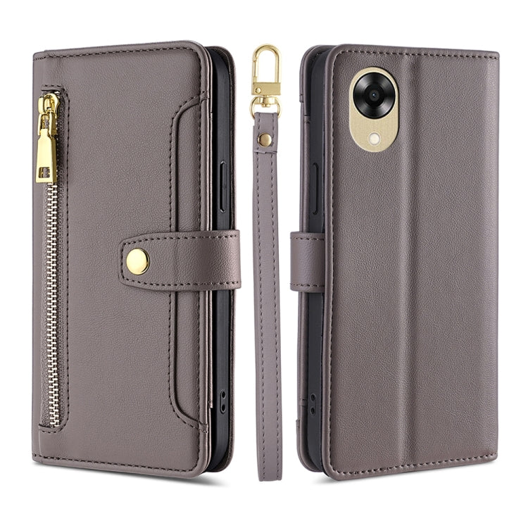 Custodia per telefono in pelle con portafoglio con cerniera a tracolla, For Motorola Moto E13 4G, For OPPO A17k, For OPPO Reno8 T 4G, For Xiaomi Poco X5 Pro / Redmi Note 12 Pro Speed