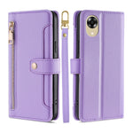 Custodia per telefono in pelle con portafoglio con cerniera a tracolla, For Motorola Moto E13 4G, For OPPO A17k, For OPPO Reno8 T 4G, For Xiaomi Poco X5 Pro / Redmi Note 12 Pro Speed