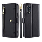 Custodia per telefono in pelle con portafoglio con cerniera a tracolla, For Motorola Moto E13 4G, For OPPO A17k, For OPPO Reno8 T 4G, For Xiaomi Poco X5 Pro / Redmi Note 12 Pro Speed