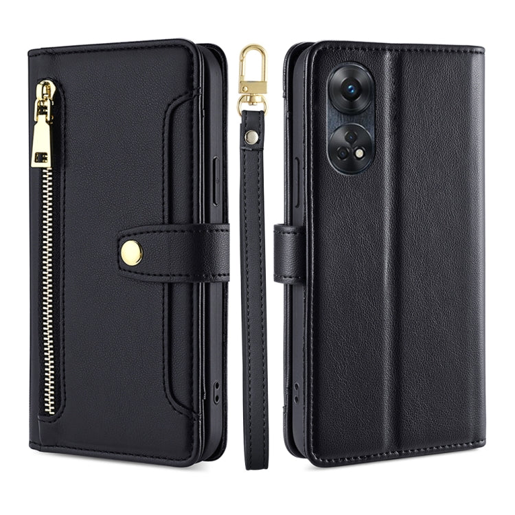 Custodia per telefono in pelle con portafoglio con cerniera a tracolla, For Motorola Moto E13 4G, For OPPO A17k, For OPPO Reno8 T 4G, For Xiaomi Poco X5 Pro / Redmi Note 12 Pro Speed