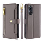 Custodia per telefono in pelle con portafoglio con cerniera a tracolla, For Motorola Moto E13 4G, For OPPO A17k, For OPPO Reno8 T 4G, For Xiaomi Poco X5 Pro / Redmi Note 12 Pro Speed