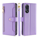 Custodia per telefono in pelle con portafoglio con cerniera a tracolla, For Motorola Moto E13 4G, For OPPO A17k, For OPPO Reno8 T 4G, For Xiaomi Poco X5 Pro / Redmi Note 12 Pro Speed