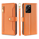 Custodia per telefono in pelle con portafoglio con cerniera a tracolla, For Motorola Moto E13 4G, For OPPO A17k, For OPPO Reno8 T 4G, For Xiaomi Poco X5 Pro / Redmi Note 12 Pro Speed