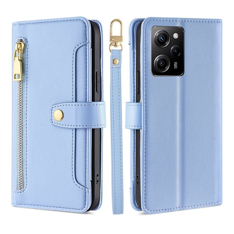 Custodia per telefono in pelle con portafoglio con cerniera a tracolla, For Motorola Moto E13 4G, For OPPO A17k, For OPPO Reno8 T 4G, For Xiaomi Poco X5 Pro / Redmi Note 12 Pro Speed