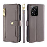 Custodia per telefono in pelle con portafoglio con cerniera a tracolla, For Motorola Moto E13 4G, For OPPO A17k, For OPPO Reno8 T 4G, For Xiaomi Poco X5 Pro / Redmi Note 12 Pro Speed