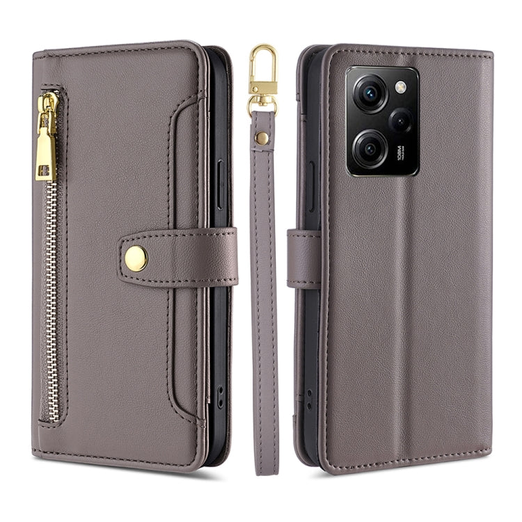 Custodia per telefono in pelle con portafoglio con cerniera a tracolla, For Motorola Moto E13 4G, For OPPO A17k, For OPPO Reno8 T 4G, For Xiaomi Poco X5 Pro / Redmi Note 12 Pro Speed