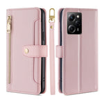 Custodia per telefono in pelle con portafoglio con cerniera a tracolla, For Motorola Moto E13 4G, For OPPO A17k, For OPPO Reno8 T 4G, For Xiaomi Poco X5 Pro / Redmi Note 12 Pro Speed