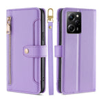 Custodia per telefono in pelle con portafoglio con cerniera a tracolla, For Motorola Moto E13 4G, For OPPO A17k, For OPPO Reno8 T 4G, For Xiaomi Poco X5 Pro / Redmi Note 12 Pro Speed