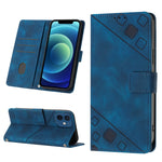 Custodia per telefono in pelle goffrata effetto pelle, For iPhone 12 / 12 Pro, For iPhone 12 Pro Max, For iPhone 11, For iPhone 11 Pro Max