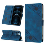 Custodia per telefono in pelle goffrata effetto pelle, For iPhone 12 / 12 Pro, For iPhone 12 Pro Max, For iPhone 11, For iPhone 11 Pro Max
