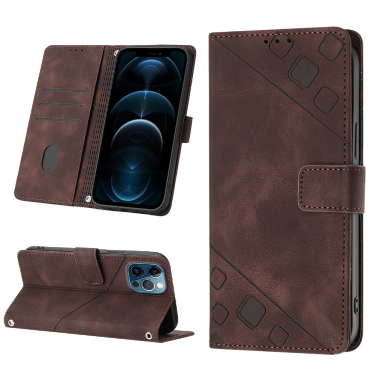 Custodia per telefono in pelle goffrata effetto pelle, For iPhone 12 / 12 Pro, For iPhone 12 Pro Max, For iPhone 11, For iPhone 11 Pro Max