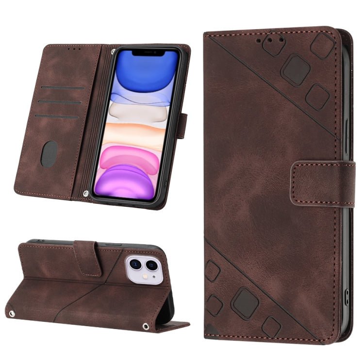 Custodia per telefono in pelle goffrata effetto pelle, For iPhone 12 / 12 Pro, For iPhone 12 Pro Max, For iPhone 11, For iPhone 11 Pro Max