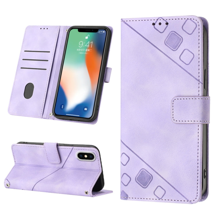 Custodia per telefono in pelle goffrata effetto pelle, For iPhone X / XS, For iPhone XR, For iPhone XS Max, For iPhone SE 2022 / 2020 / 7 / 8