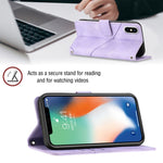 Custodia per telefono in pelle goffrata effetto pelle, For iPhone X / XS, For iPhone XR, For iPhone XS Max, For iPhone SE 2022 / 2020 / 7 / 8